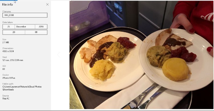 two terribly presented Virgin Atlantic Upper Class meals on white plates