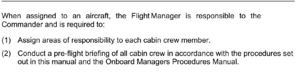 extract from procedures manual