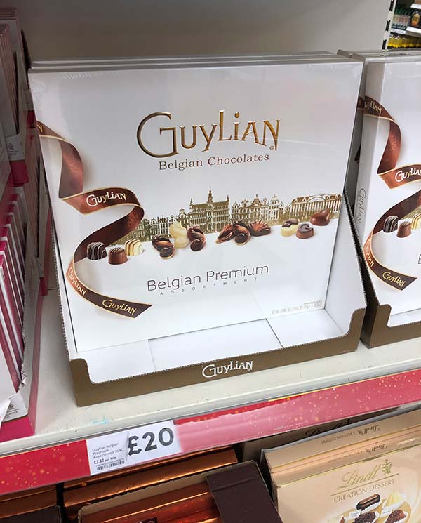large box of guylian chocolates