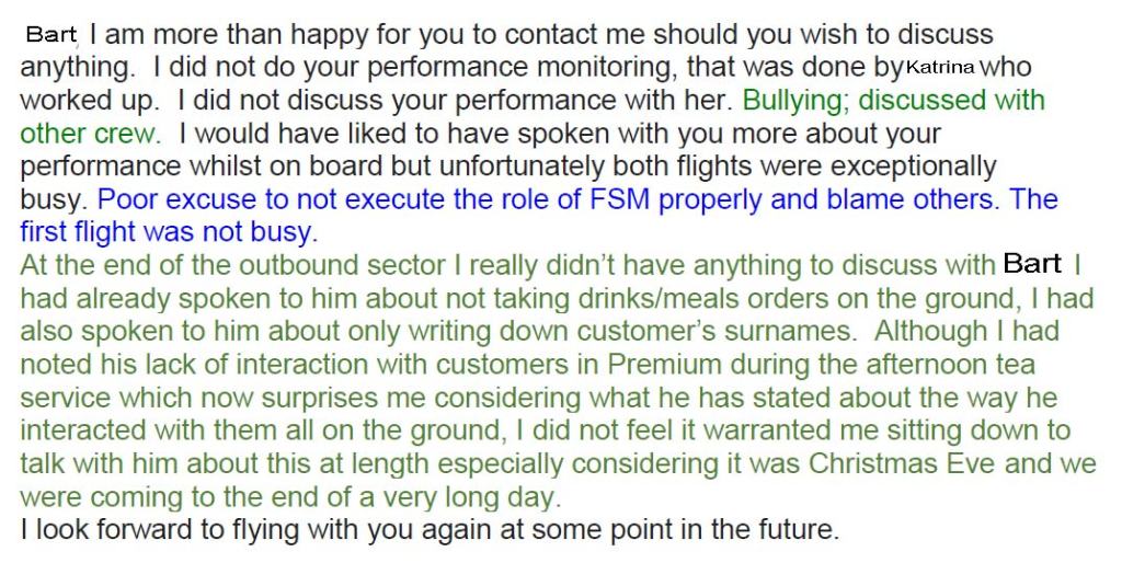 copy of written correspondence