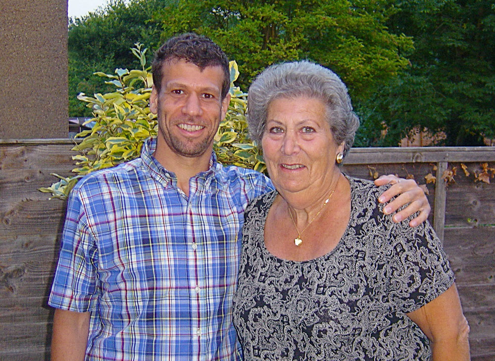 smiling mother and son