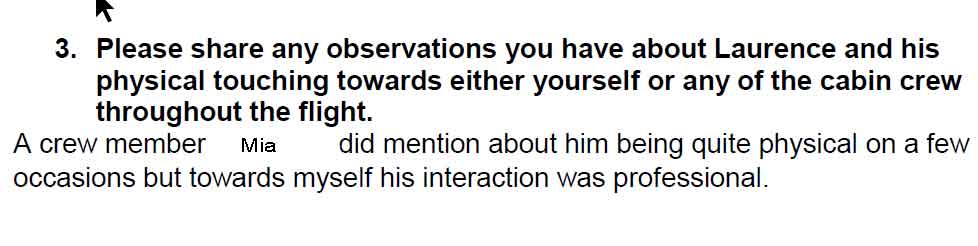 copy of written correspondence